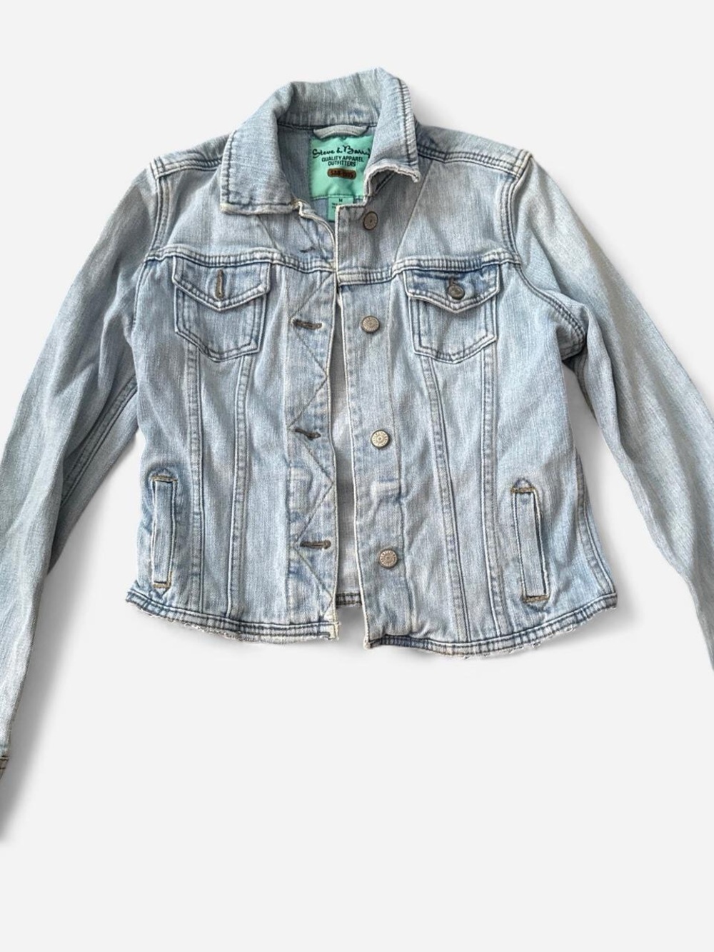 Vintage Light Wash Fitted Denim Jacket